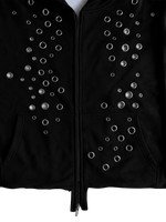 EYELET HOODIE - BLACK