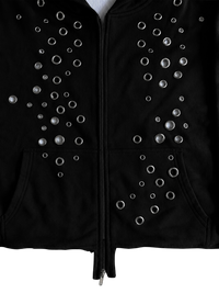 EYELET HOODIE - BLACK
