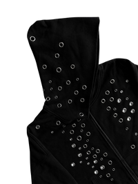 EYELET HOODIE - BLACK