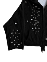 EYELET HOODIE - BLACK