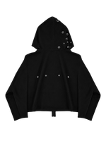 EYELET HOODIE - BLACK