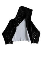 EYELET HOODIE - BLACK