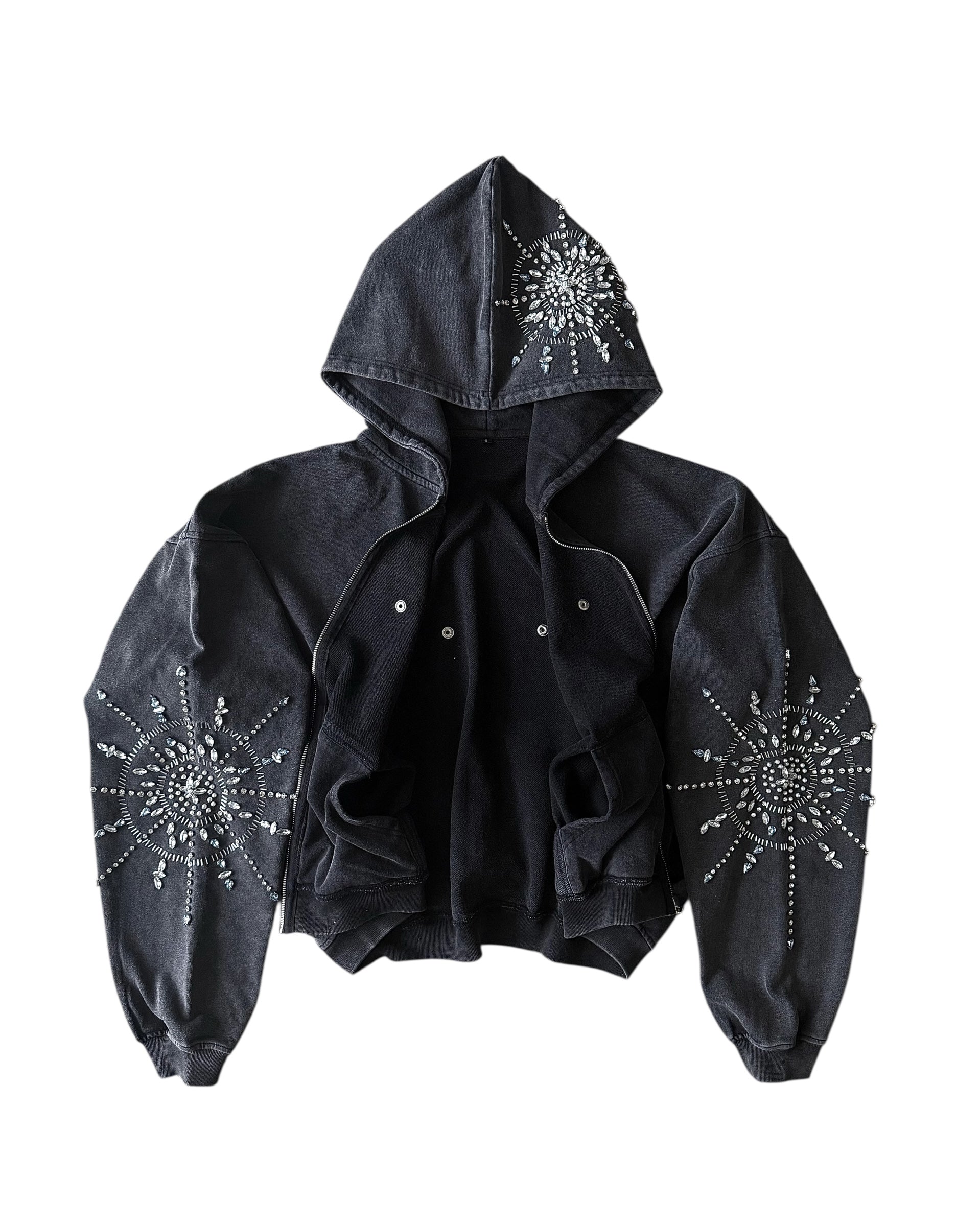 BLACK MONOGRAM MIRROR HOODIE