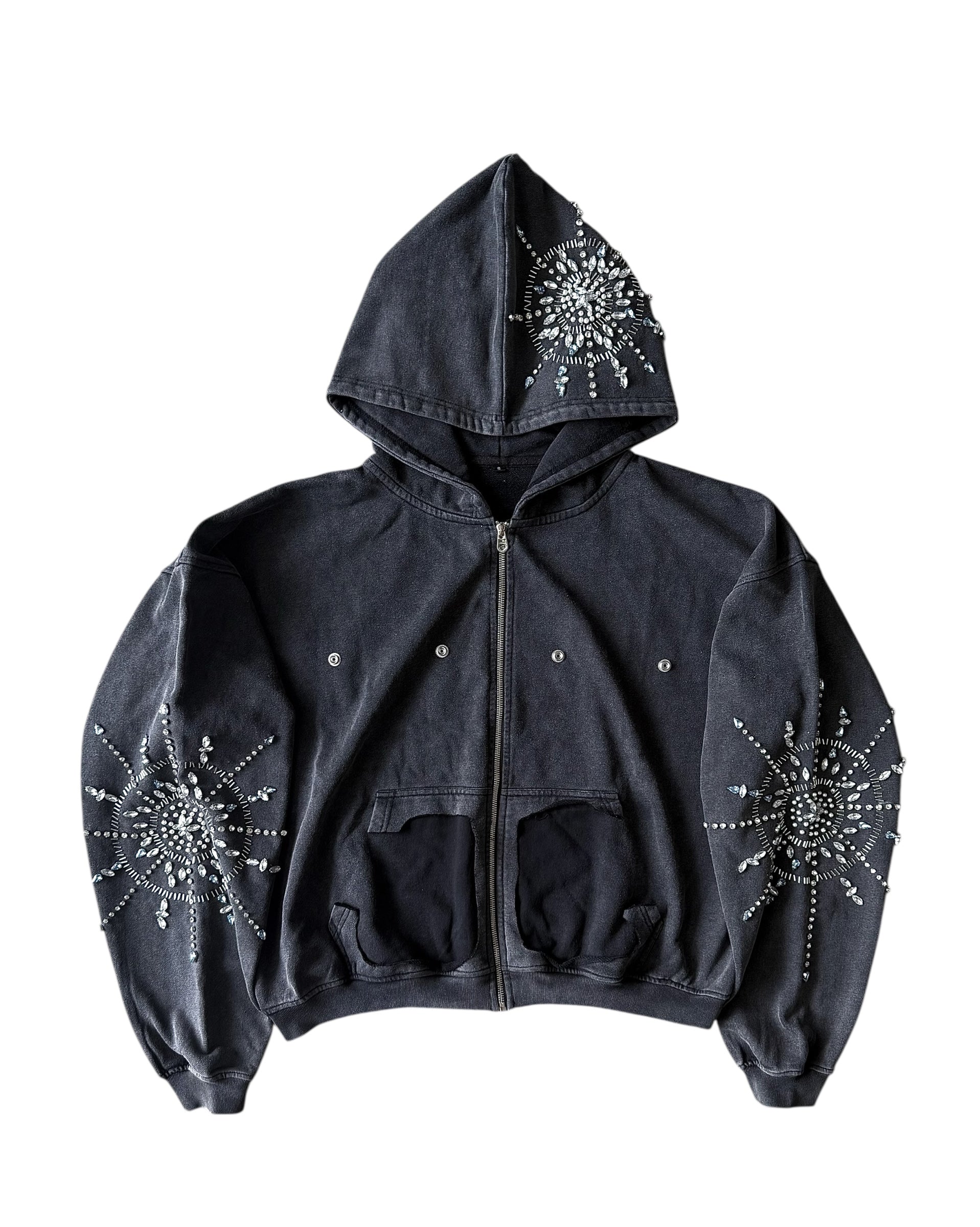 BLACK MONOGRAM MIRROR HOODIE